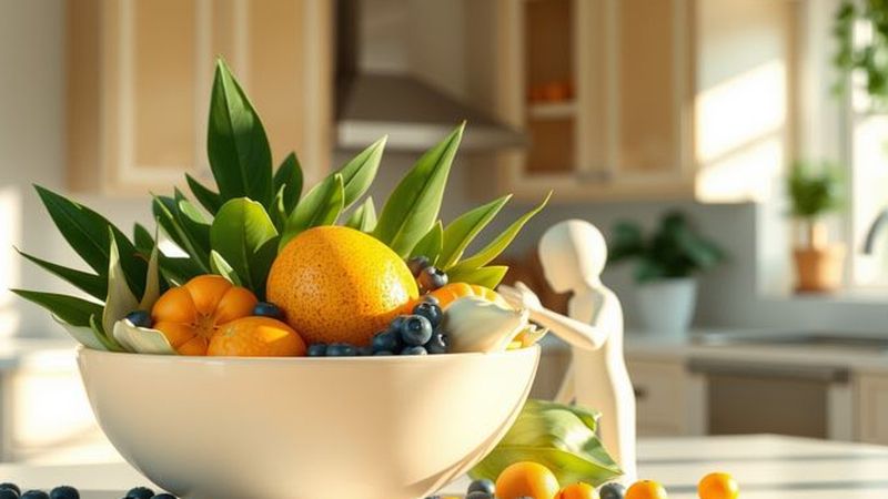 Un tranquilo intercambio de frutas en cocina