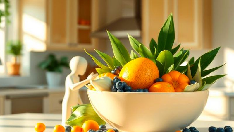 Un tranquilo intercambio de frutas en cocina