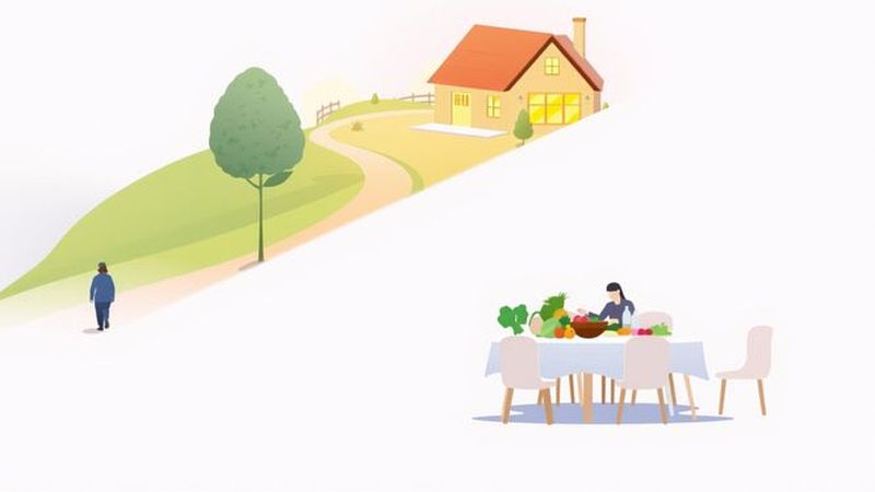 Un camino invita a un hogar sereno