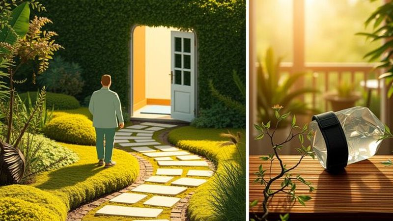 Un ser busca tranquilidad en jardín