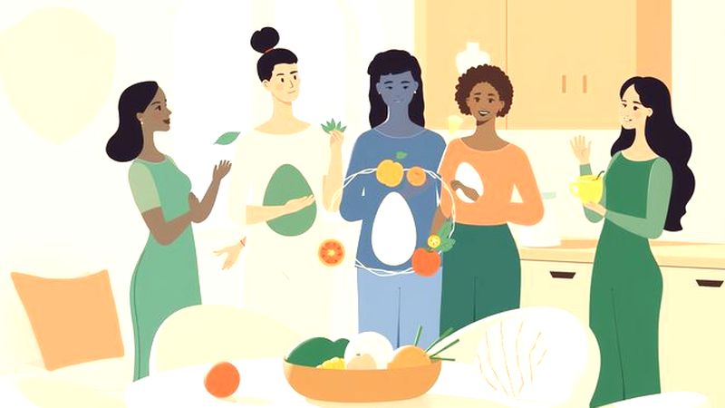 Ilustración editorial: alimentos veganos