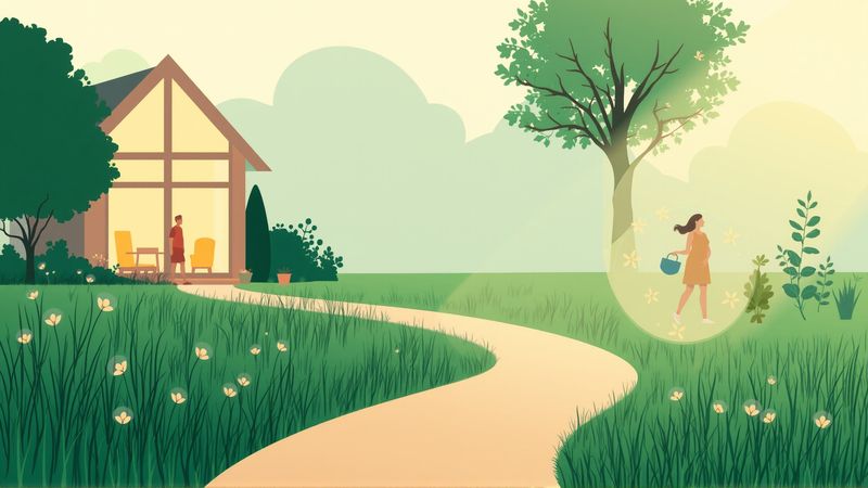 Un sendero guía a un hogar sereno