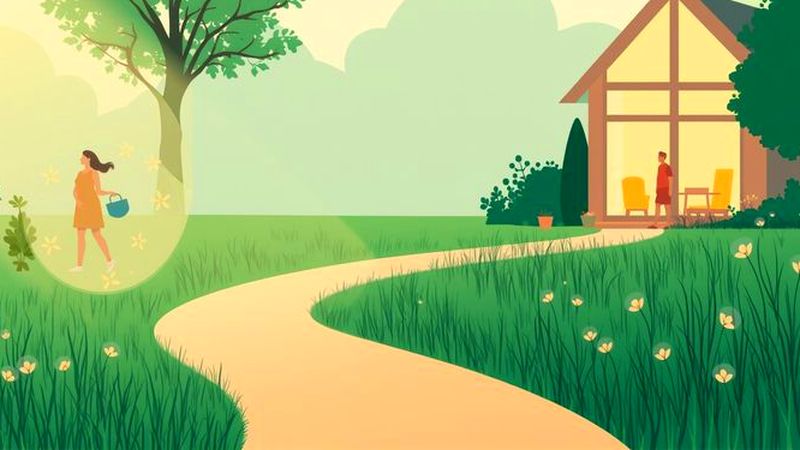 Un sendero guía a un hogar sereno