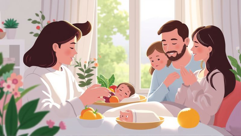 Familia saludable en armonía