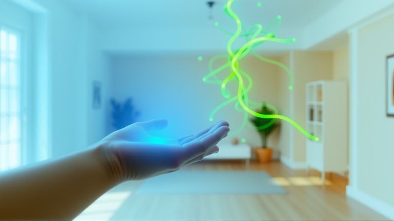 Una mano guía la curación en calma