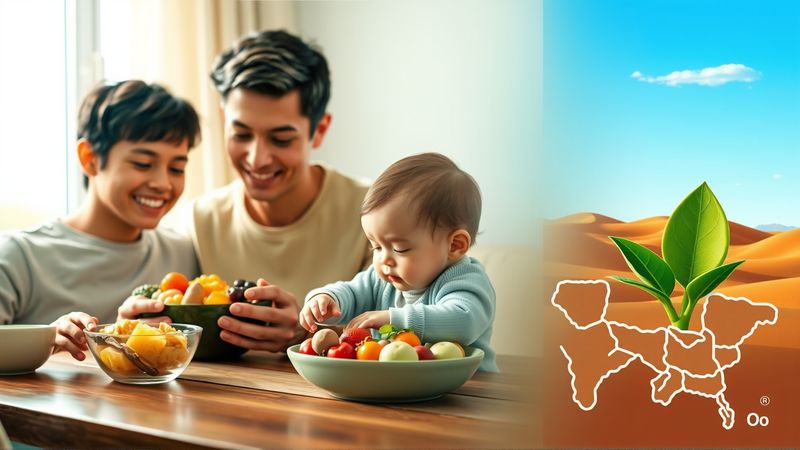 Una familia saludable explora alimentos nutritivos juntos