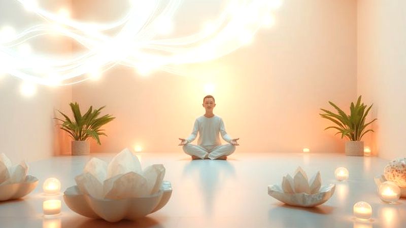 Un ser medita en luz equilibrada