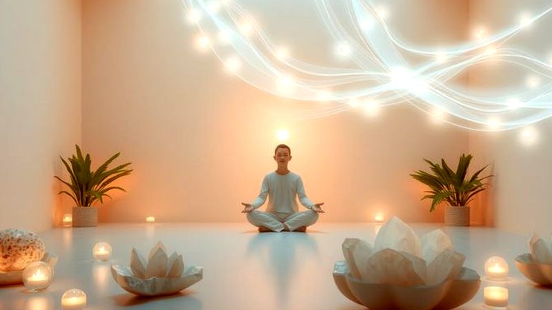 Un ser medita en luz equilibrada