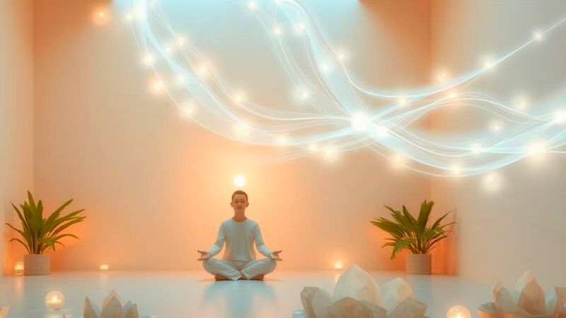 Un ser medita en luz equilibrada