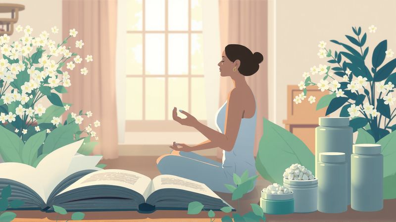 Meditación serena en un jardín moderno